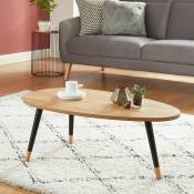 ORGANIC Table basse ovale - coloris bois et noir -