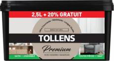 Peinture Tollens premium murs boiseries et radiateurs beige naturel satin 2 5L +20% gratuit