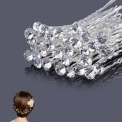 Pince À Cheveux De Diamant En Forme U,Épingle Diamants Forme, Épingle Marriage,Mariée Perle Fleur Cristal Pour Mariage Accessoires , 40 Unité (Lot 2)