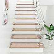 Réglez 15 tapis rectangulaires 65x24 cm étapes de couverture pour les escaliers internes différentes couleurs taille : Beige