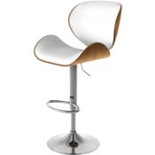 Rendez-vous Déco - Chaise de bar blanche Baudoin 63/84 cm - Blanc