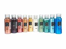 Resin Pro - 10 x 10 GR SAHARA Pearline Pigments - Kits de Pigments Métalliques Mélangés, Compatibles avec l'Èpoxy, le Polyuréthane, l'Acrylique, les V