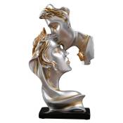 Résine Embrasser Couple Statue Amant Figurines Miniatures