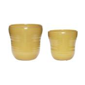 Set de 2 Pots en céramique jaune