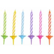Set de 24 bougies d anniversaire 5.5 cm multicolore