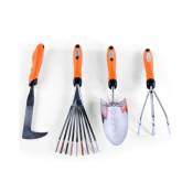 Set de 4 outils de jardin à main premium Fuxtec grattoir
