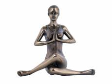 Statuette yoga en résine couleur bronze