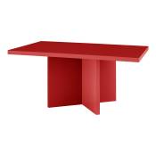 Table basse 100x50cm plateau résistant MDF 3cm, rouge