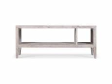 Table basse bois gris 110x50x45cm - décoration d'autrefois