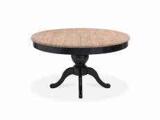 Table ronde extensible en bois sidonie noir