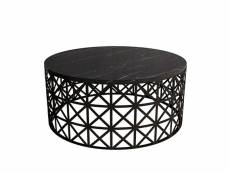 Tables basses ganges ronde structure métallique en couleur noir