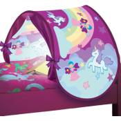Tente sleep fun Venteo Tente de lit enfant - Modèle rose conte de fées- Accessoire chambre pour enfant - Lampe intégrée - Sac de rangement - Rose