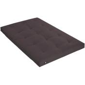 Terre De Nuit - Matelas futon chocolat en coton 140x190 - Marron