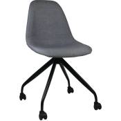 Thinia Home - Chaise de bureau à roulettes Basic Grey 85,7x46,5x55,5cm Gris
