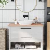 Torana - Comptoir de salle de bain 100x50x2,5 cm bois massif de hêtre