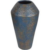 Vase Décoratif au Style Antique en Forme d'Amphore fabriqué en Céramique Bleu et Doré de 51 cm de Hauteur au Style Vintage Beliani