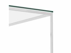 Vidaxl table basse argenté 50x50x43 cm acier inoxydable et verre