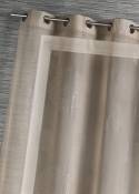 Voilage en Etamine Impression Argent - Taupe - 140 x 240 cm