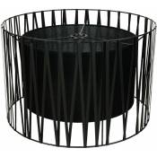 Abat-jour en tiss noir au design élégant en style moderne pour lampadaire avec culot E27 Ø50 cm H:32 cm - Noir - Noir