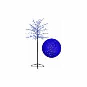 Arbre lumineux led Cerisier en fleurs Décoration de Noël Arbre lumineux pour extérieur intérieur Pied métallique stable IP44 150cm bleu 160 led - Bleu