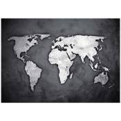 Atmosphera - Sticker Illusion 50 x 70 Map Monde créateur d'intérieur - Noir et blanc