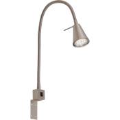 Briloner - Lampe de lit led leuchten tuso, 5 w, 400 lm, IP20, nickel mat, métal, incl., 1x GU10, Applique Bras flexible, 40,3 x 21,7 cm