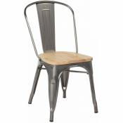 Chaise empilable en bois brossé lix Sklum Bois de