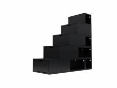 Escalier cube de rangement hauteur 125 cm noir ESC125-N