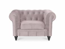 Fauteuil chesterfield velours altesse taupe