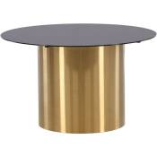 Furniture Fashion - Table ronde en verre fumé Ystad - Noir