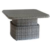 Hesperide - Table basse carrée relevable Mooréa terre d ombre en aluminium traité époxy et résine tressée - Hespéride - Terre d'ombre
