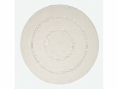 Homescapes tapis rond tissé à plat en coton ajouré beige, 150 cm RU1349D