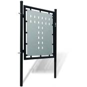 Inlife - Portail simple de clôture Noir 100x125 cm