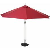 Jamais utilisé] Demi-parasol en aluminium Parla, uv 50+ 270cm bordeaux avec pied - red