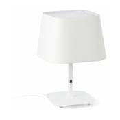 Lampe de table en métal blanc et textile blanc 30