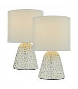 Lampe de table Glenda Céramique blanc 1 ampoule 25,5cm