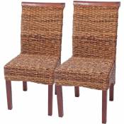 Lot de 2 chaises M45, banane tressée, 47x54x93cn, pieds marrons - brown