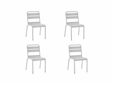 Lot de 4 chaises de jardin - acier - gris IRONCH4GR
