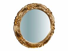 Miroir, miroir mural rond, à accrocher au mur horizontal vertical, shabby chic, maquillage, salle de bain, cadre finition or antique, l66xp5xh66 cm. S