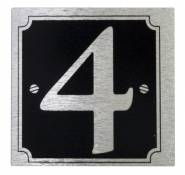 Numéro de rue pour maison et portail '4'auto-adhésives-noir