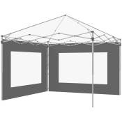 Outsunny Lot de 2 latéraux de tente, barnum 295x195 cm, Parois de remplacement en tissu pour tonnelle de 6x3 ou 3x3 m, gris