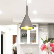 Paco Home - Luminaire à suspension , E27, luminaire pour séjour, salle à manger, cuisine, réglable en hauteur Concrete-Sandstone-Black, Sans ampoules