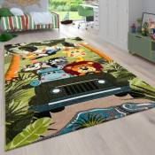 Paco Home - Tapis Pour Enfant Poils Ras Chambre Enfant avec Motifs Animaux et Jungle 80x150 cm, Vert 6