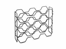 Porte-bouteilles hexagon 15 compartiments série lava de metaltex. Finition touch-therm® couleur noir