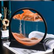 Sablier 3D Objet Decoratif en verre avec cadre rond