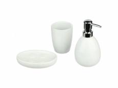 Set de 3 accessoires salle de bain "sun" blanc
