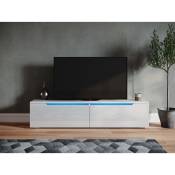 SIRHONA Tableau TV avec éclairage LED Suspendu Blanc