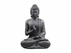 Statue de jardin bouddha pour extérieur en fibres justice xl noir