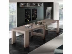 Table à manger console extensible 90-300x51cm bois orme pratika pearl AHD Amazing Home Design