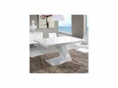 Table extensible design blanc laqué manama